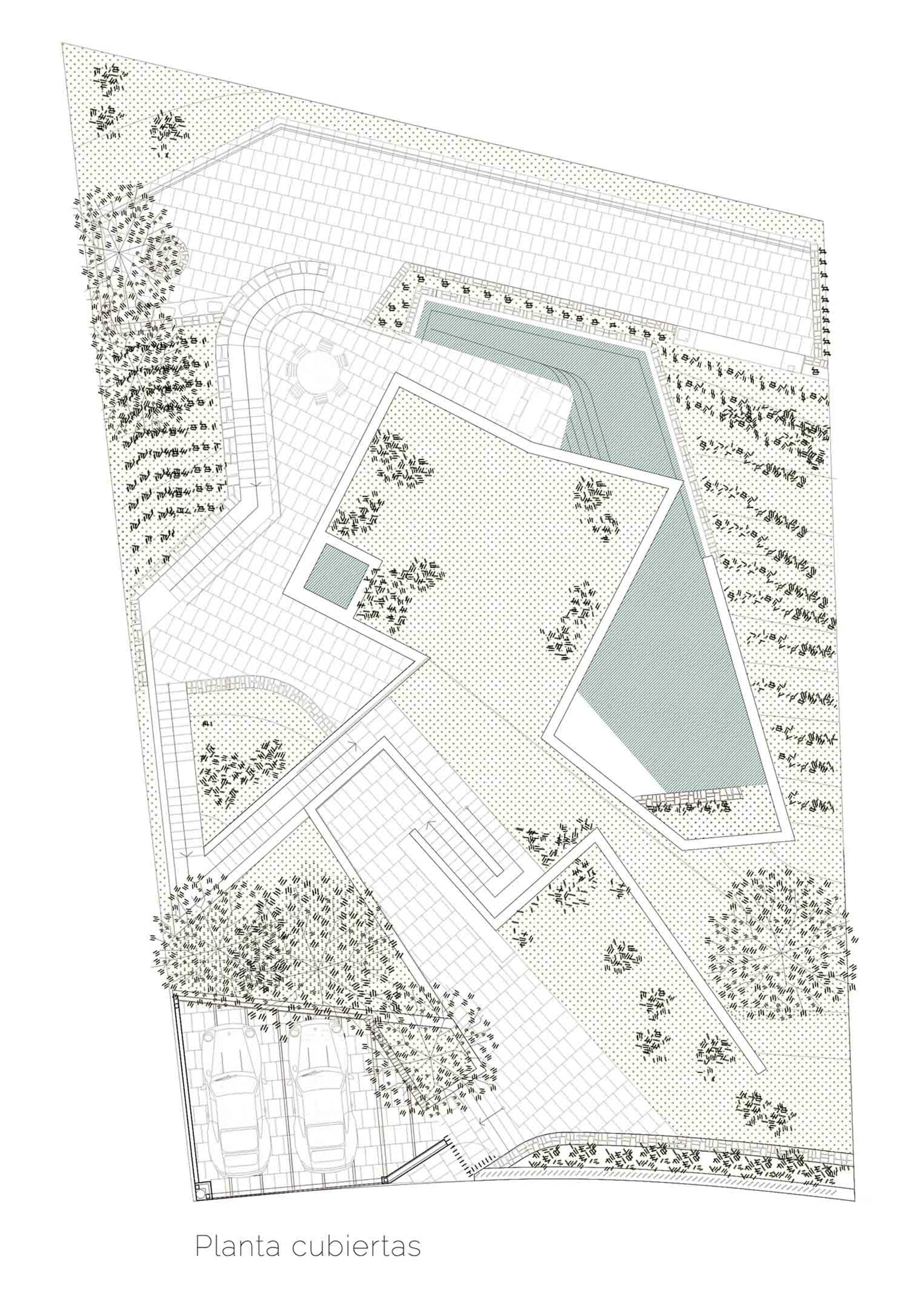 現代住宅建築的詳細建築平面圖,採用水磨石地板。