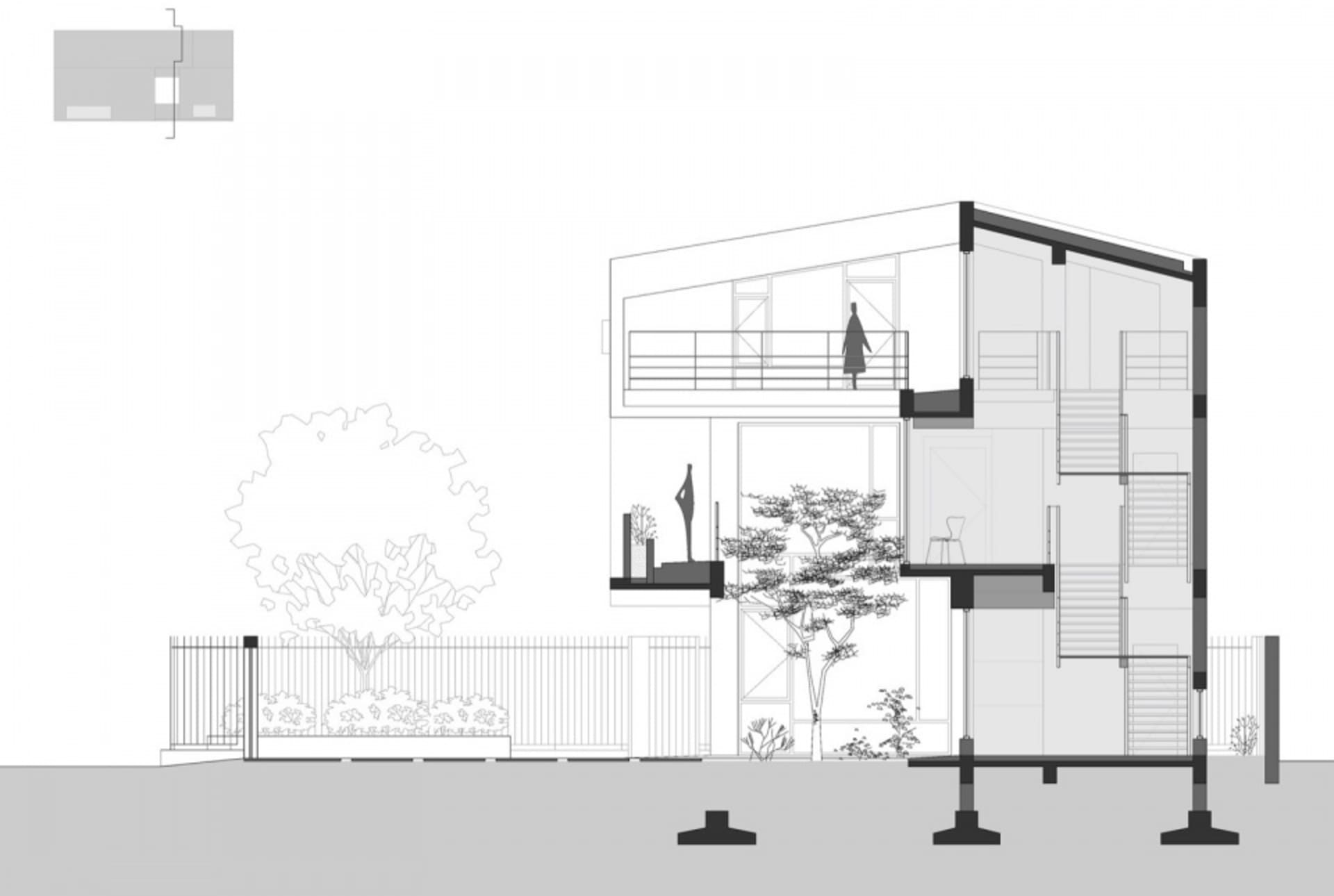 黑白現代住宅建築圖