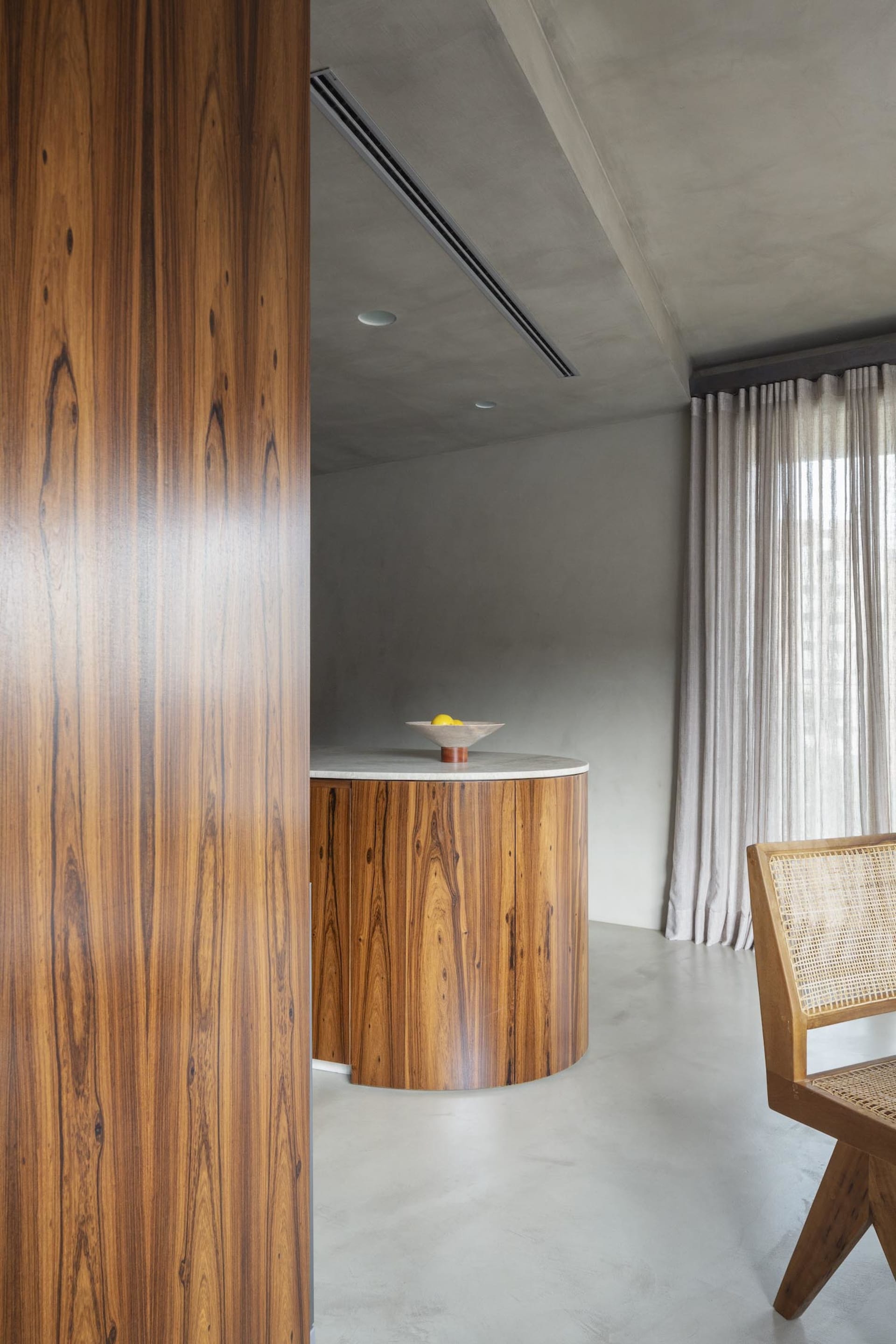 Modern kitchen with wooden furniture and minimalist design