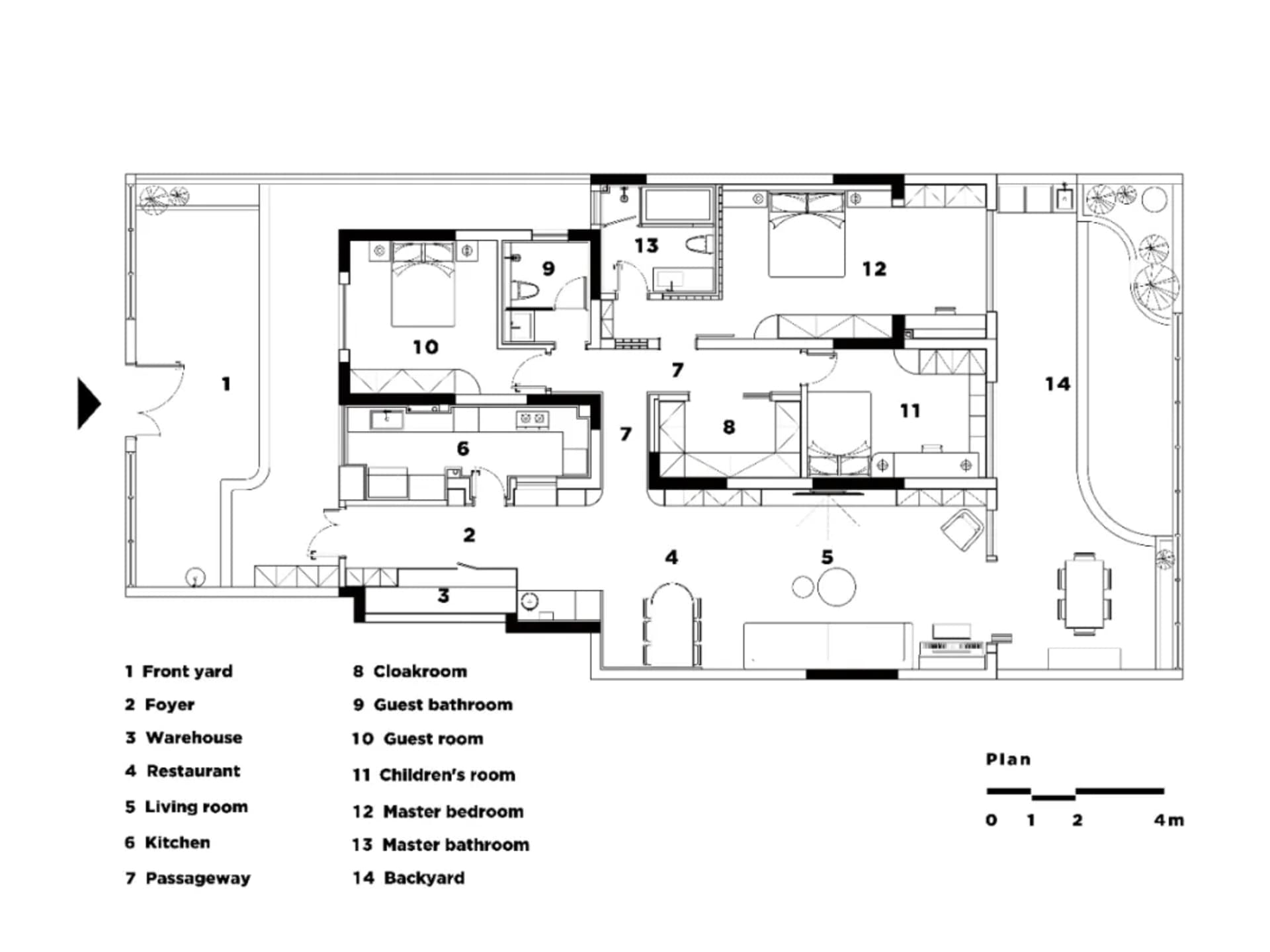 A detailed floor plan of a house showing rooms and layout.