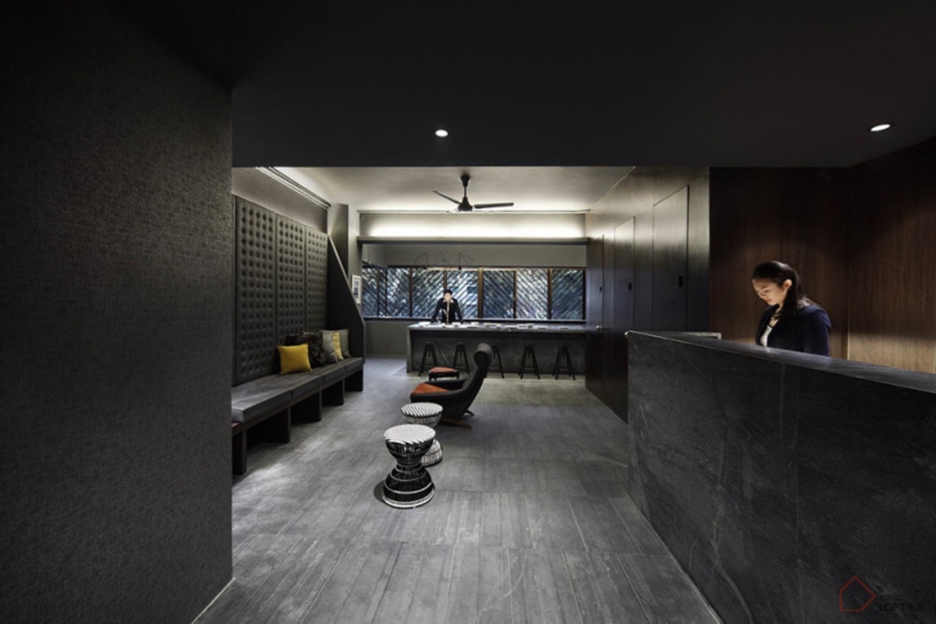 High-quality black metal furniture in an industrial style setting