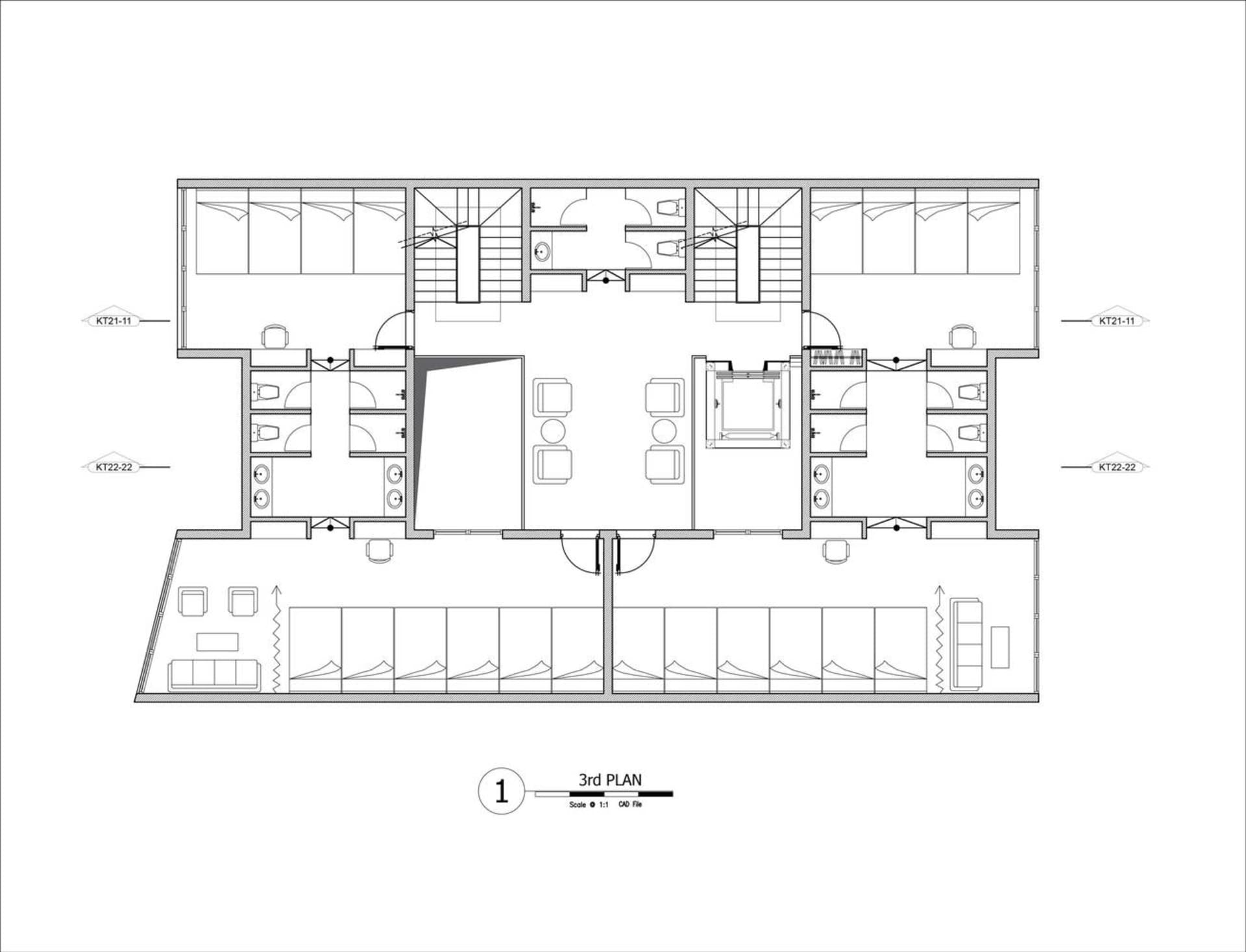 KT21-11 與 KT22-22 三樓建築平面圖