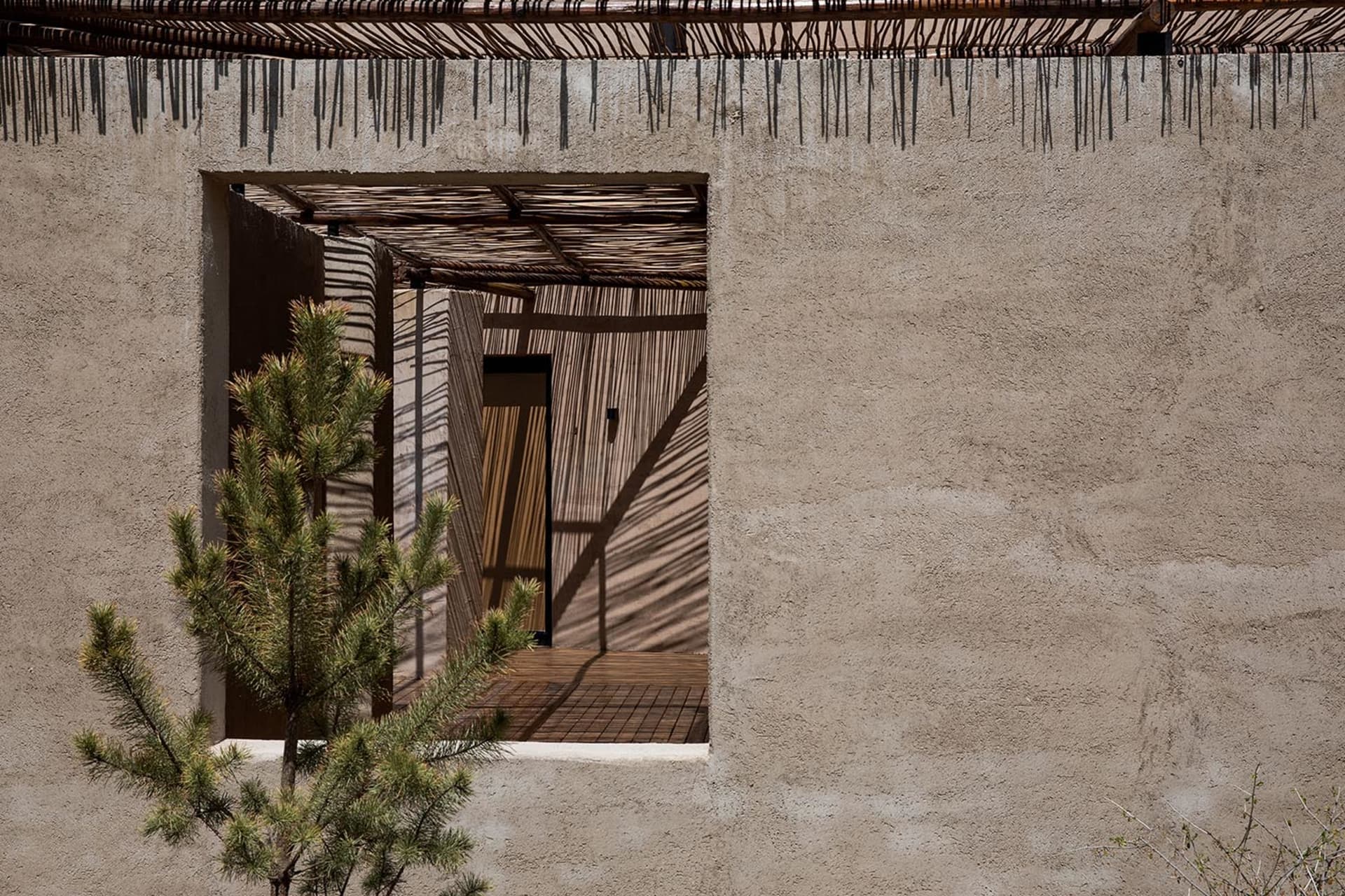 Modern exterior design featuring concrete materials.