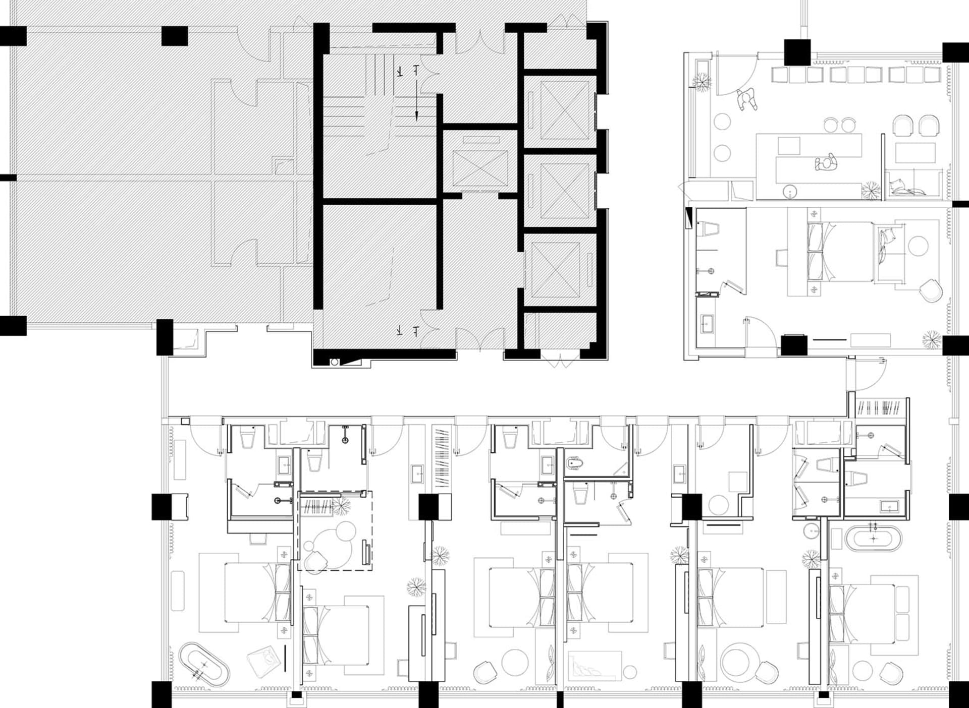 Modern open-concept living and working area
