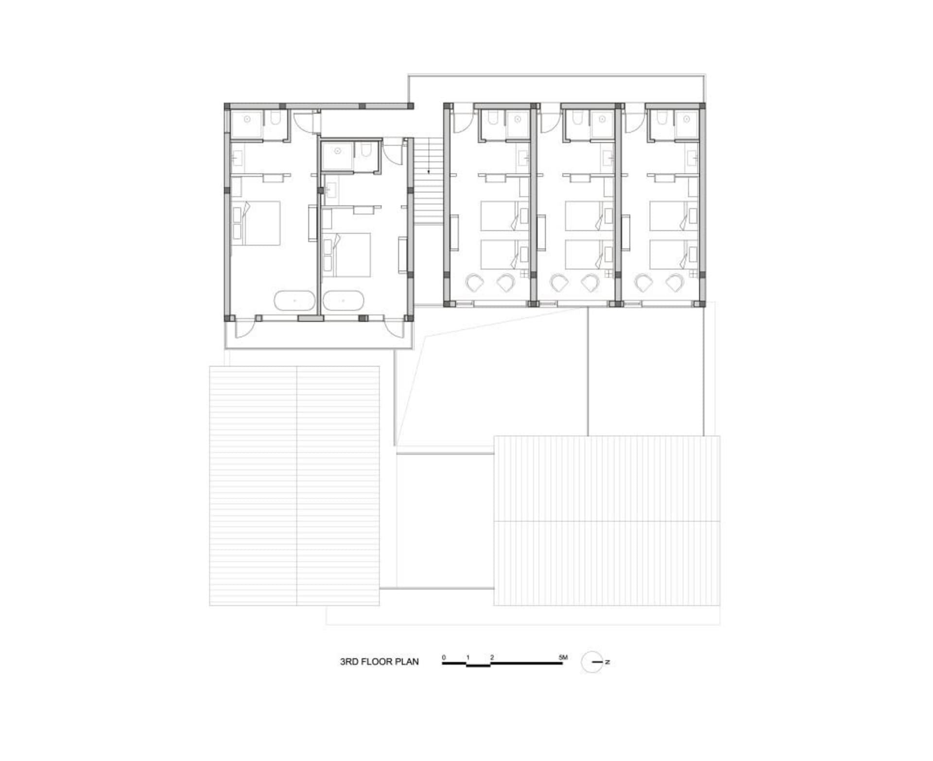 A 3rd floor architectural plan featuring residential spaces.