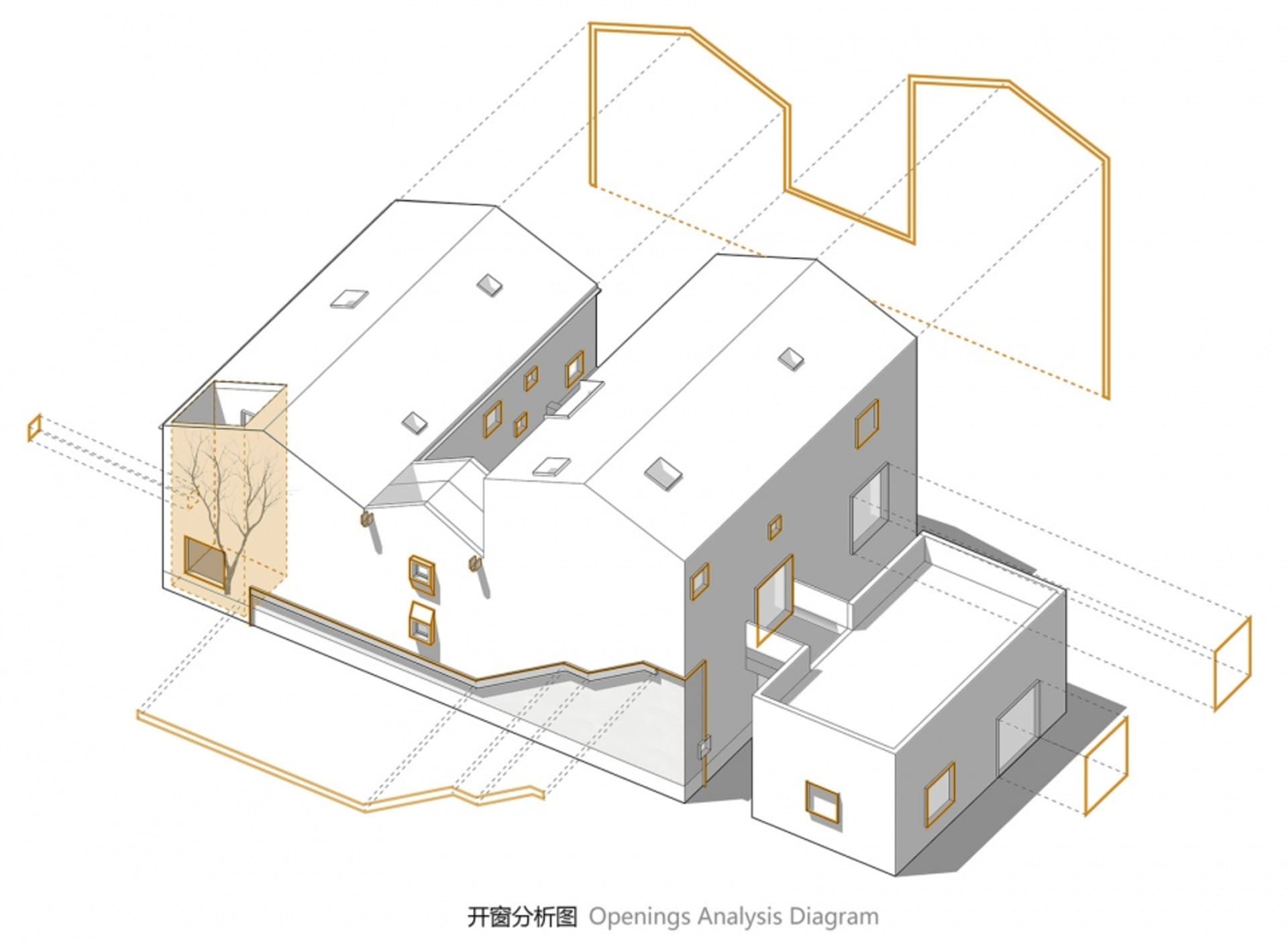 An architectural rendering of a modern domestic residential design featuring contemporary materials and open layout.