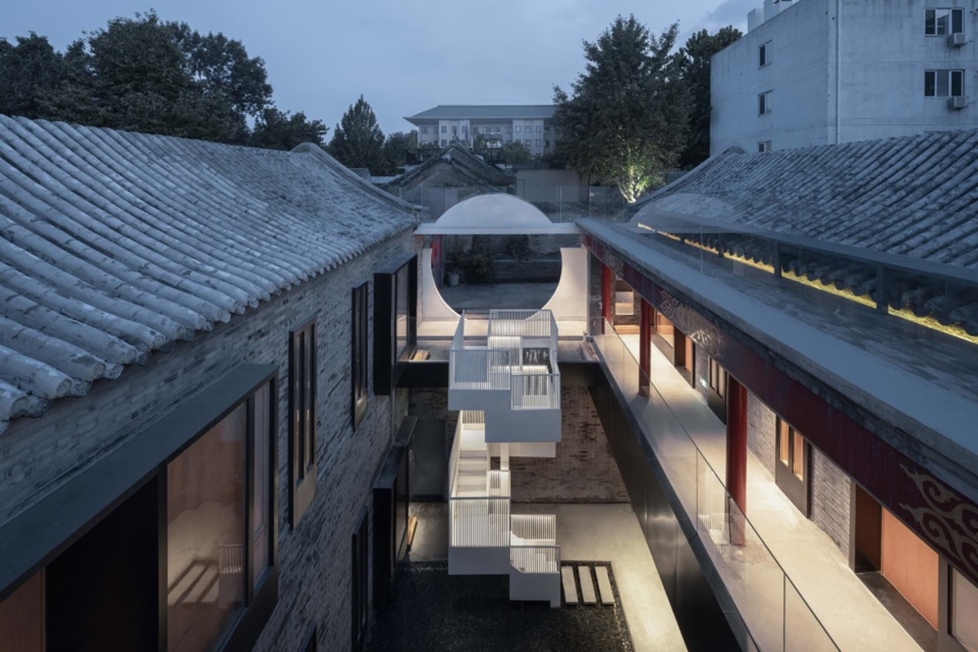 An image of a modern concrete building with clean lines and minimalist design.