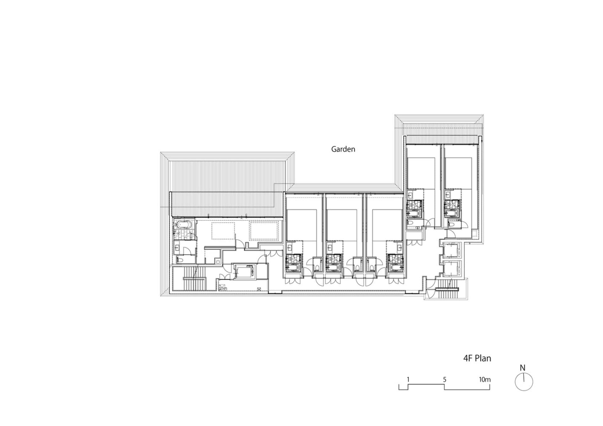第四層的黑白建築平面圖,顯示房間與配置。