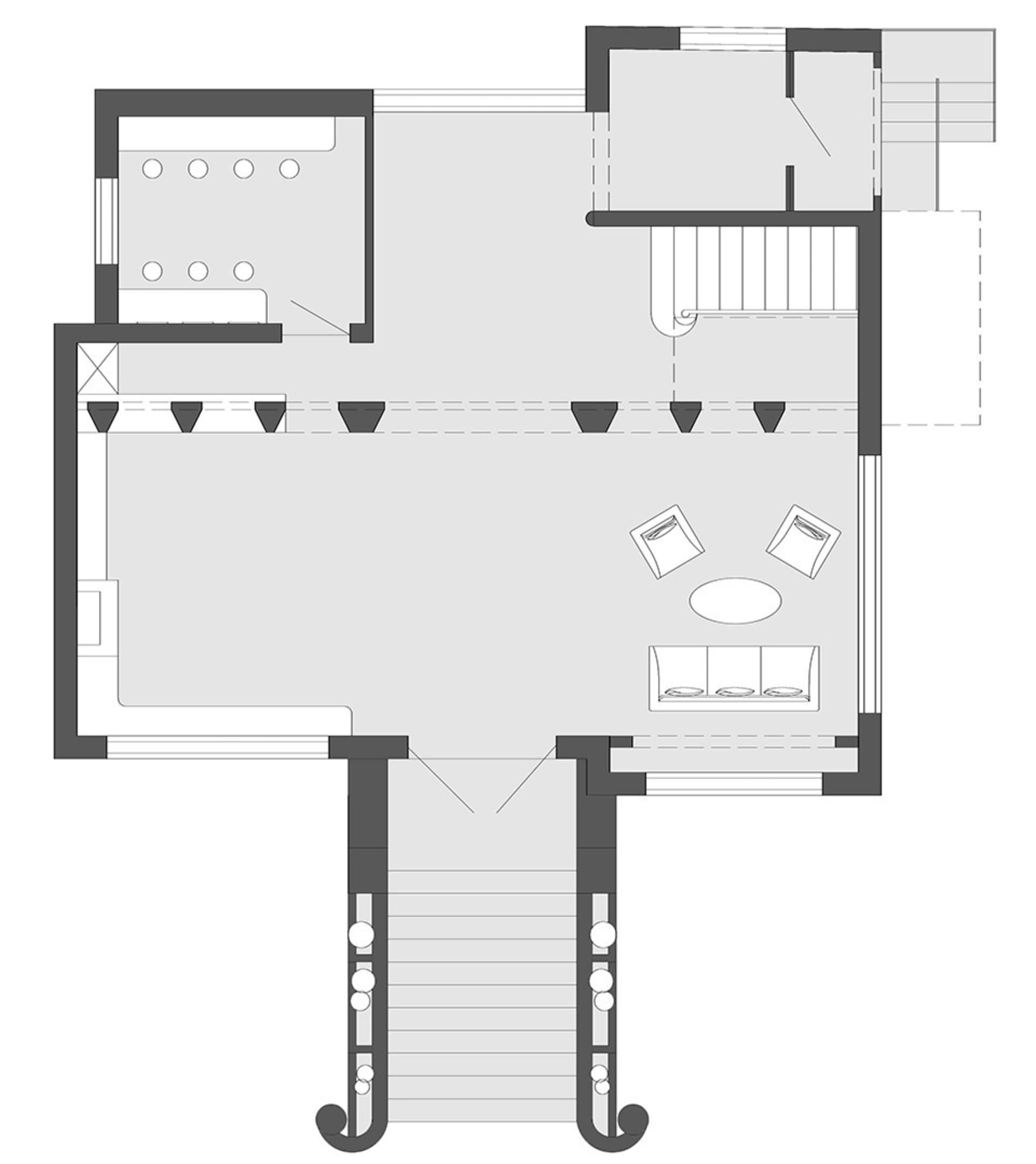 詳細的建築平面圖，展示現代傢俱佈局。
