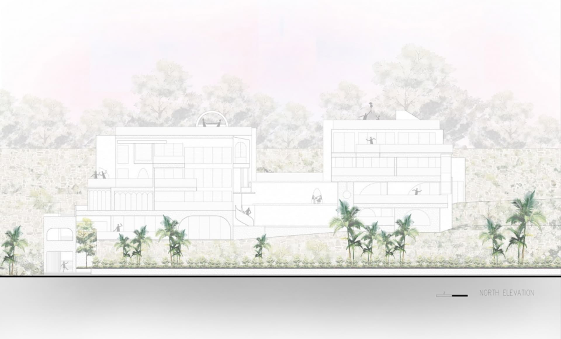 Modern residential architecture featuring concrete and glass materials.