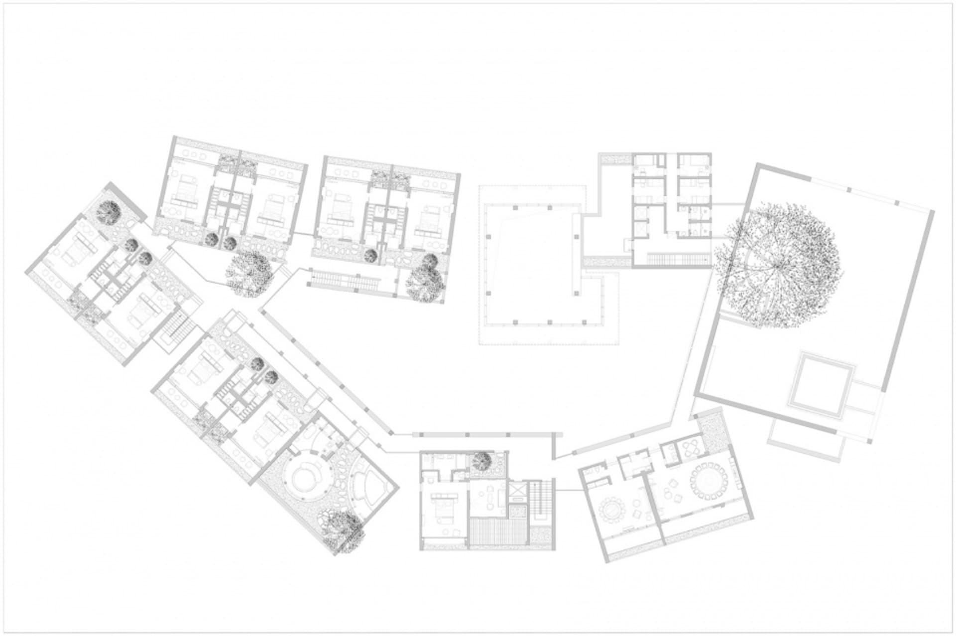 Modern residential floor plan showing interior layout of a contemporary home.
