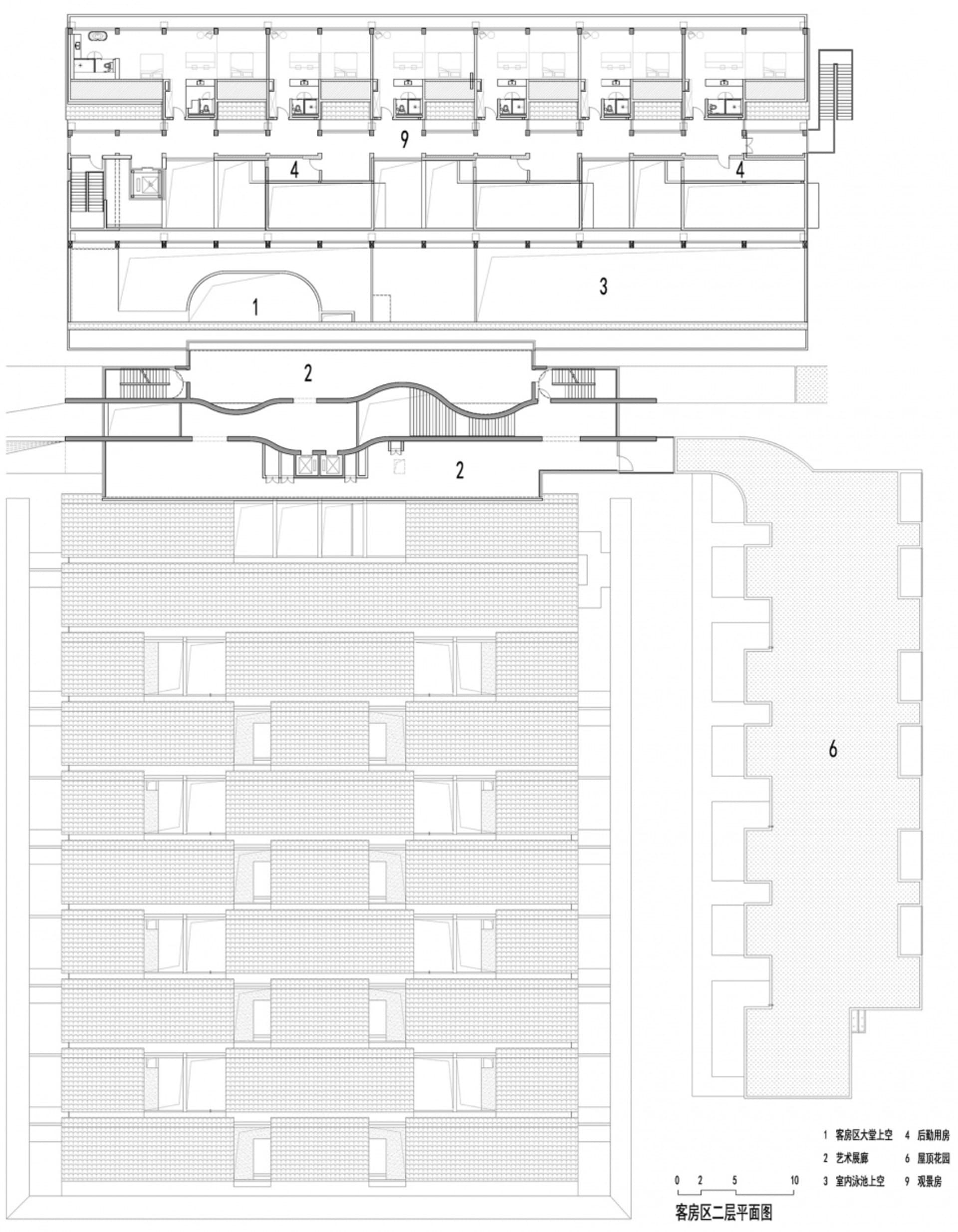 A detailed 2D architectural drawing of a modern office space with multiple rooms and areas.