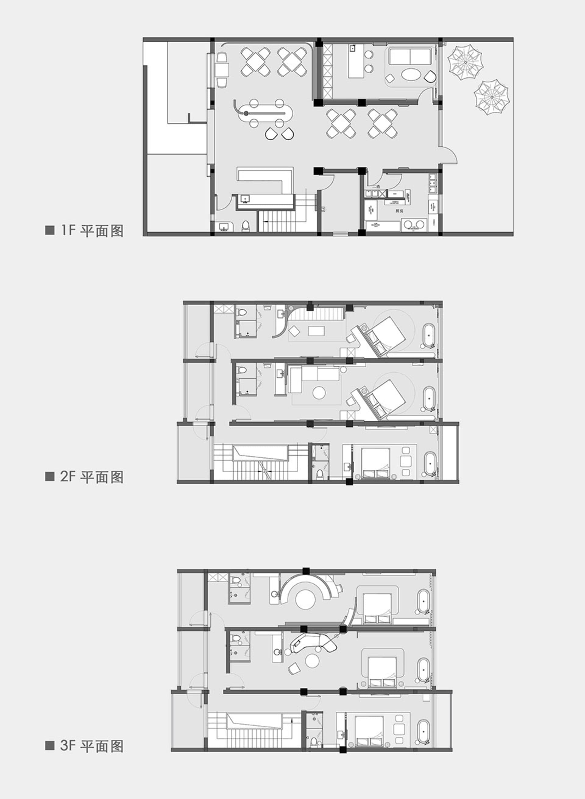 一張現代住宅或商業建築的詳細建築平面圖。