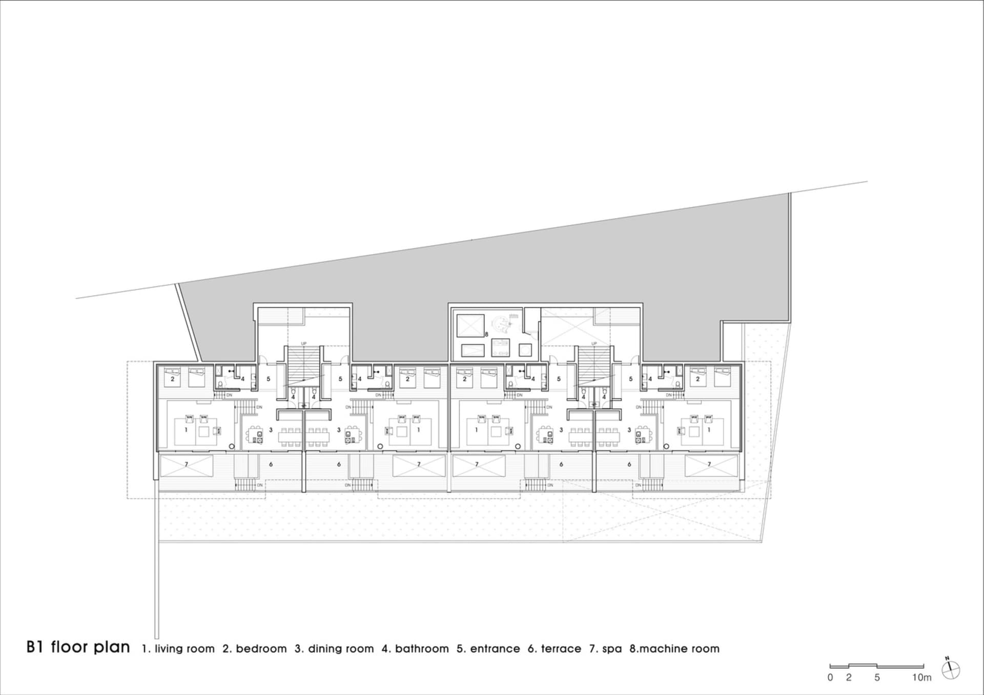 一張詳細的住宅室內建築平面圖,顯示各房間與整體配置。