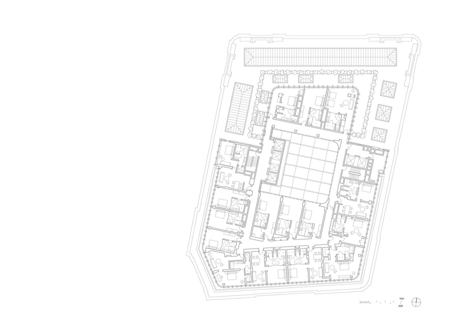 A detailed 2D technical drawing of a modern apartment layout.