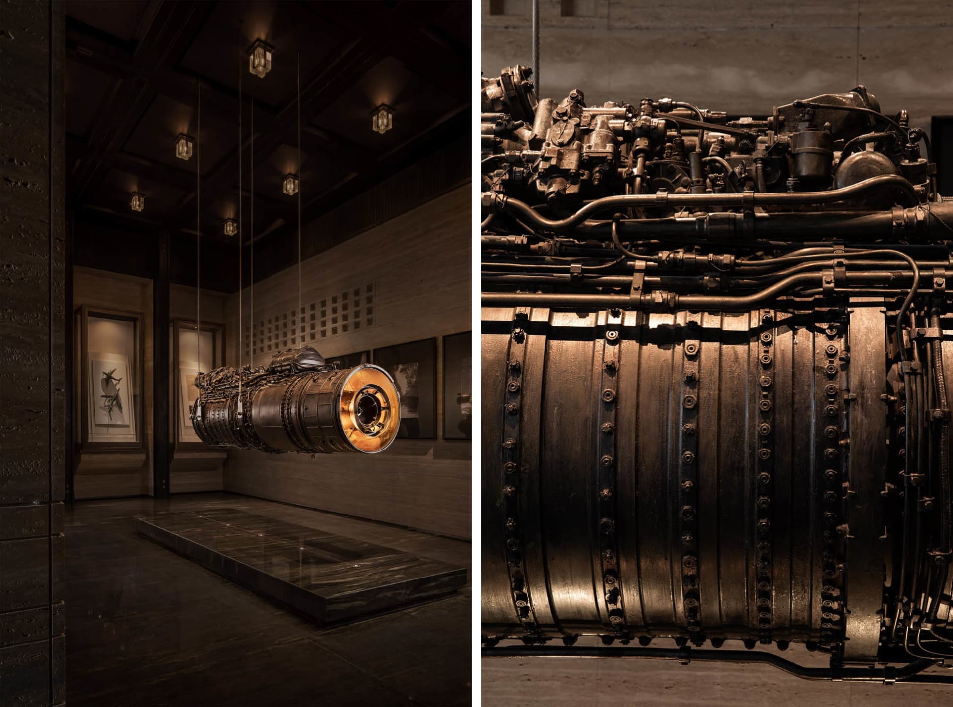 Aerodynamic and complex machine, showcasing intricate mechanical components and industrial design