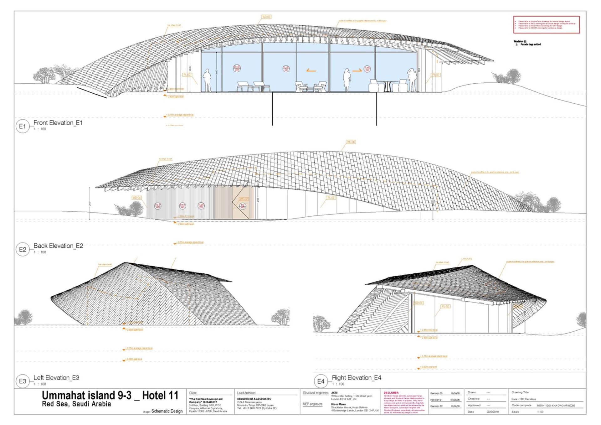 Three-dimensional architectural render of a hotel exterior with a metal roof and concrete flooring, showcasing the structure'