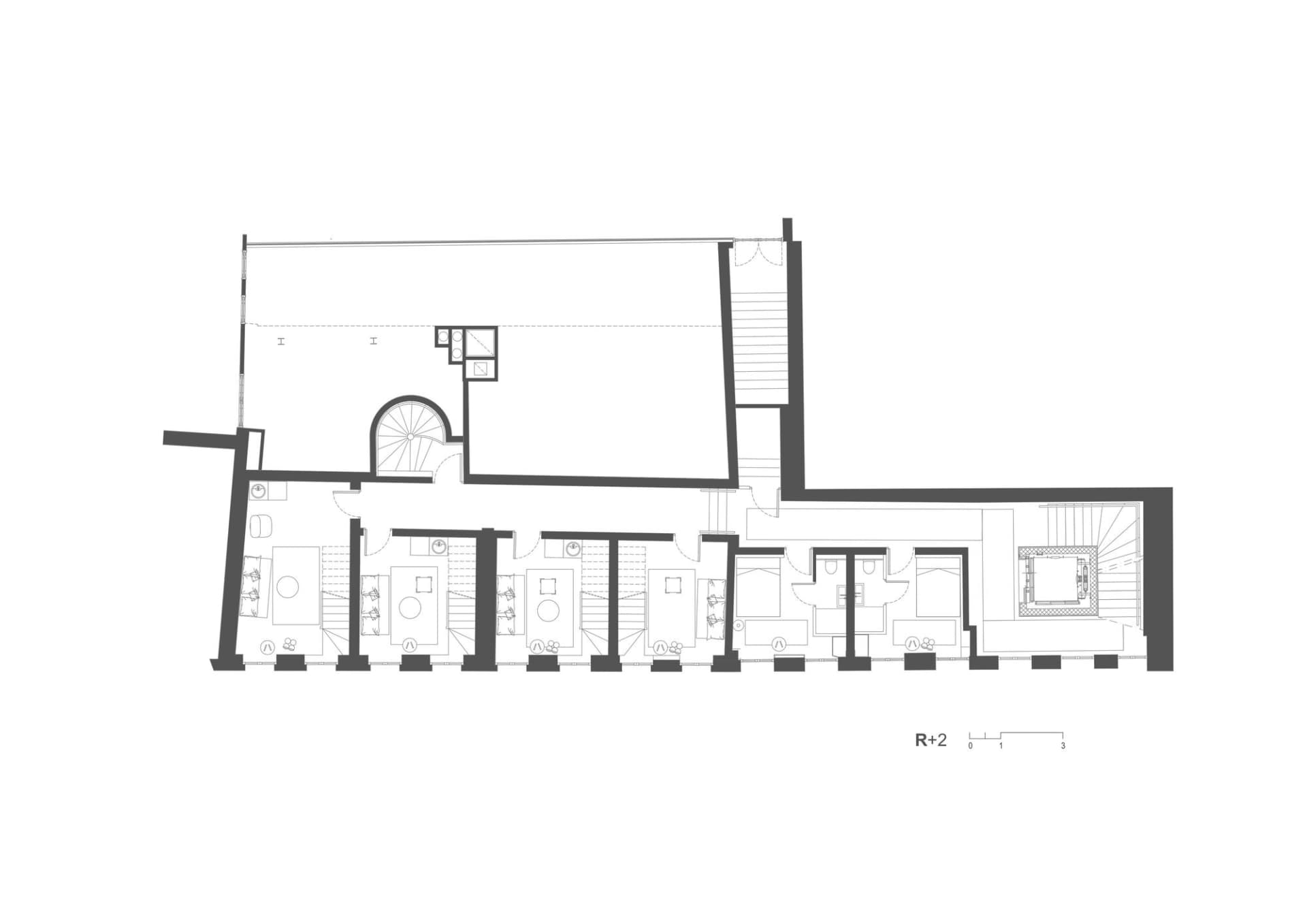現代住宅的詳細建築平面圖,展示結構與配置的技術基礎。