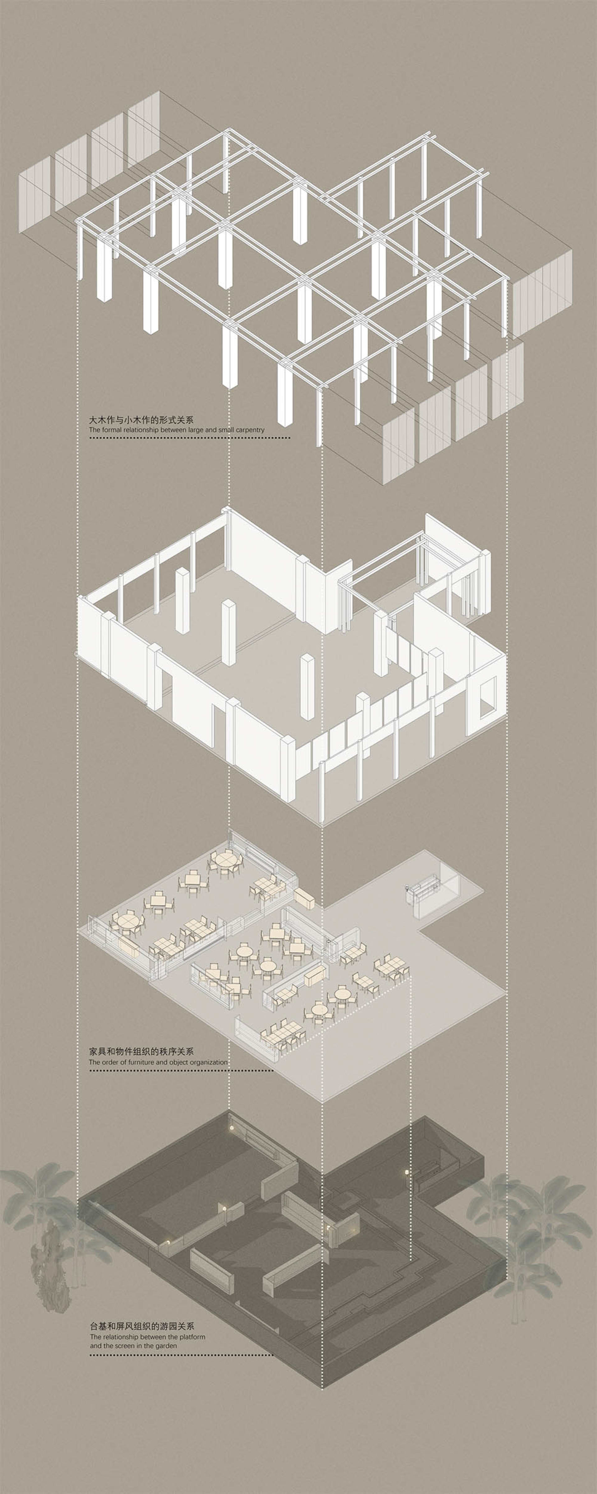 一張辦公室室內的2D建築圖,顯示家具與結構元素。