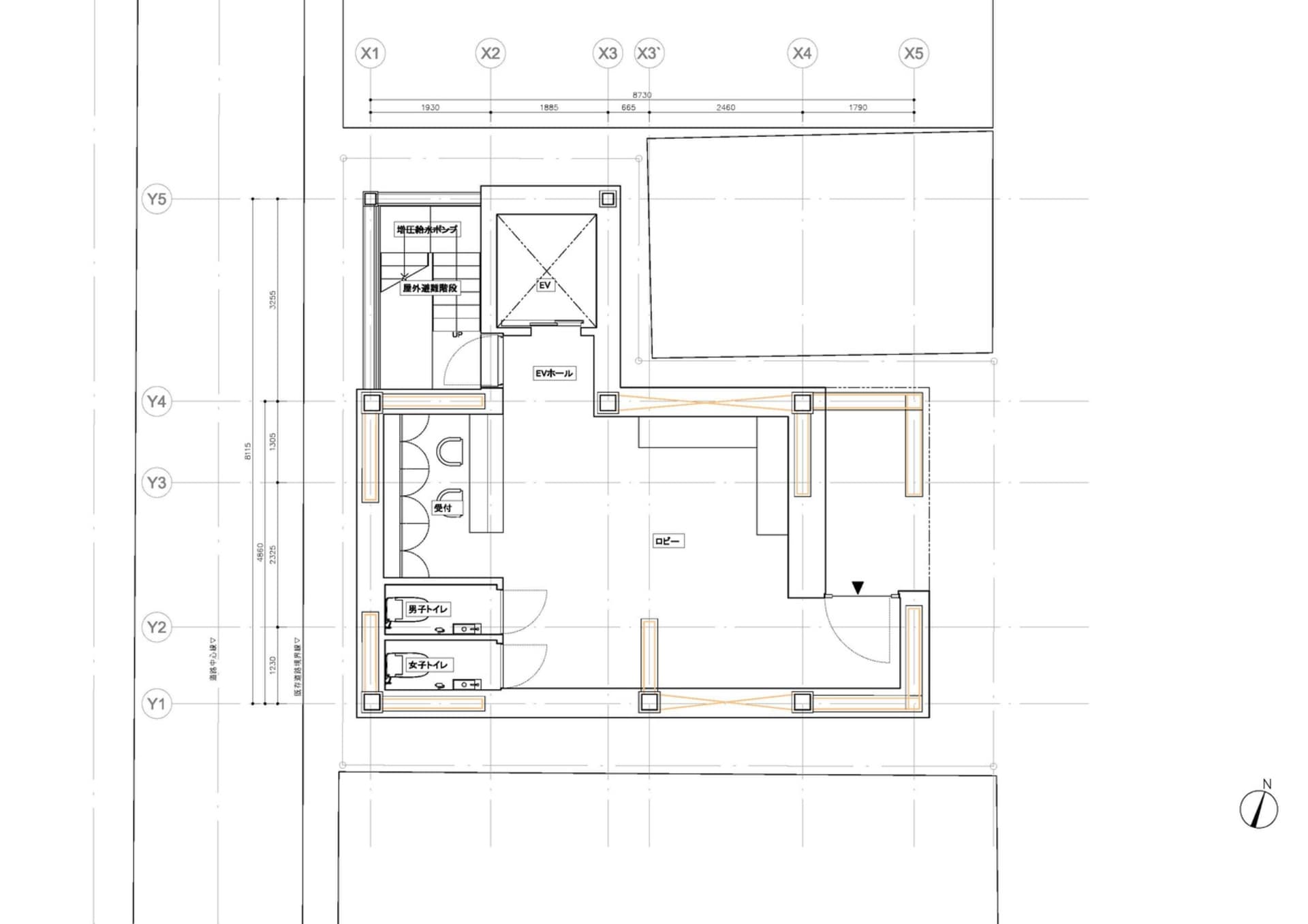 現代、當代建築樓層平面圖，突顯混凝土元素。