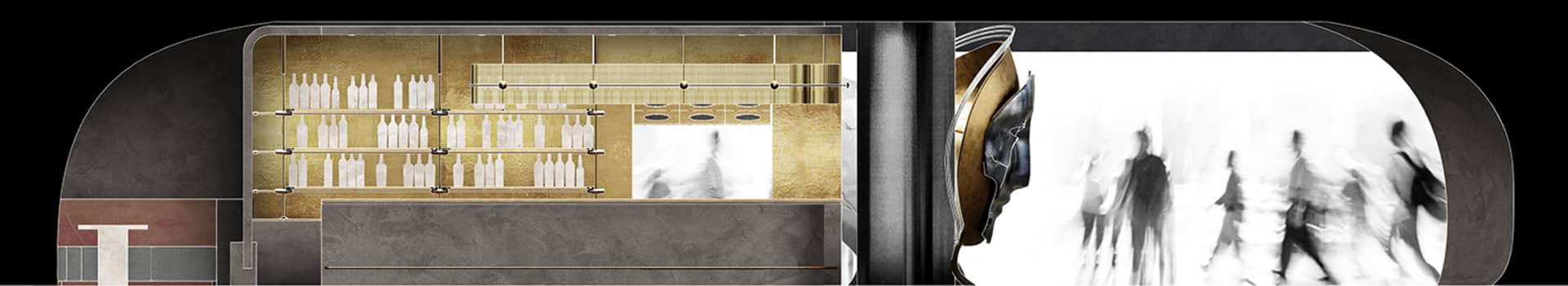 Elegant bathroom with gold tiles, a shower, and luxurious atmosphere