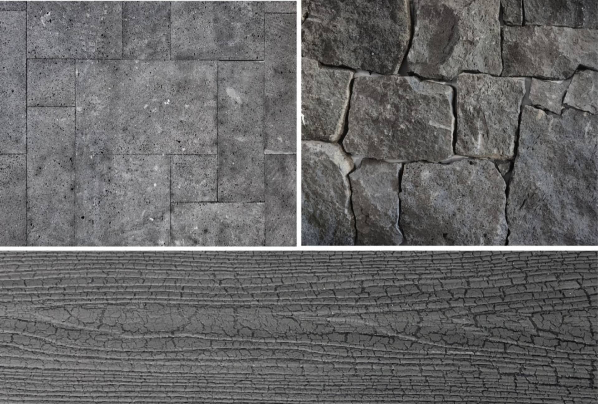 Image of a stone wall with different textures and patterns, showcasing its cement block and rustic appearances, and intricate details