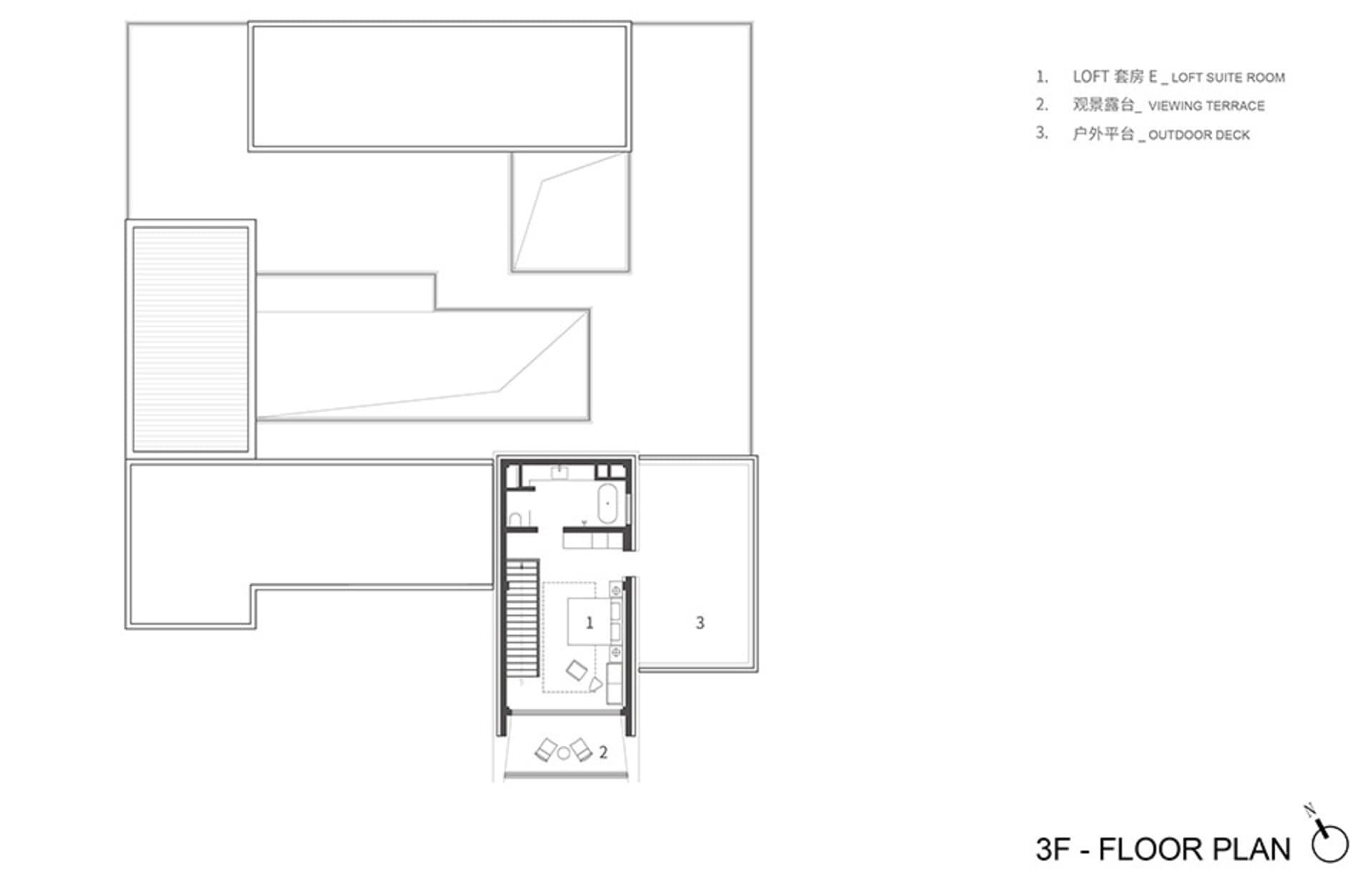 2D floor plan of a residential building with various rooms, furniture placement, and layout details