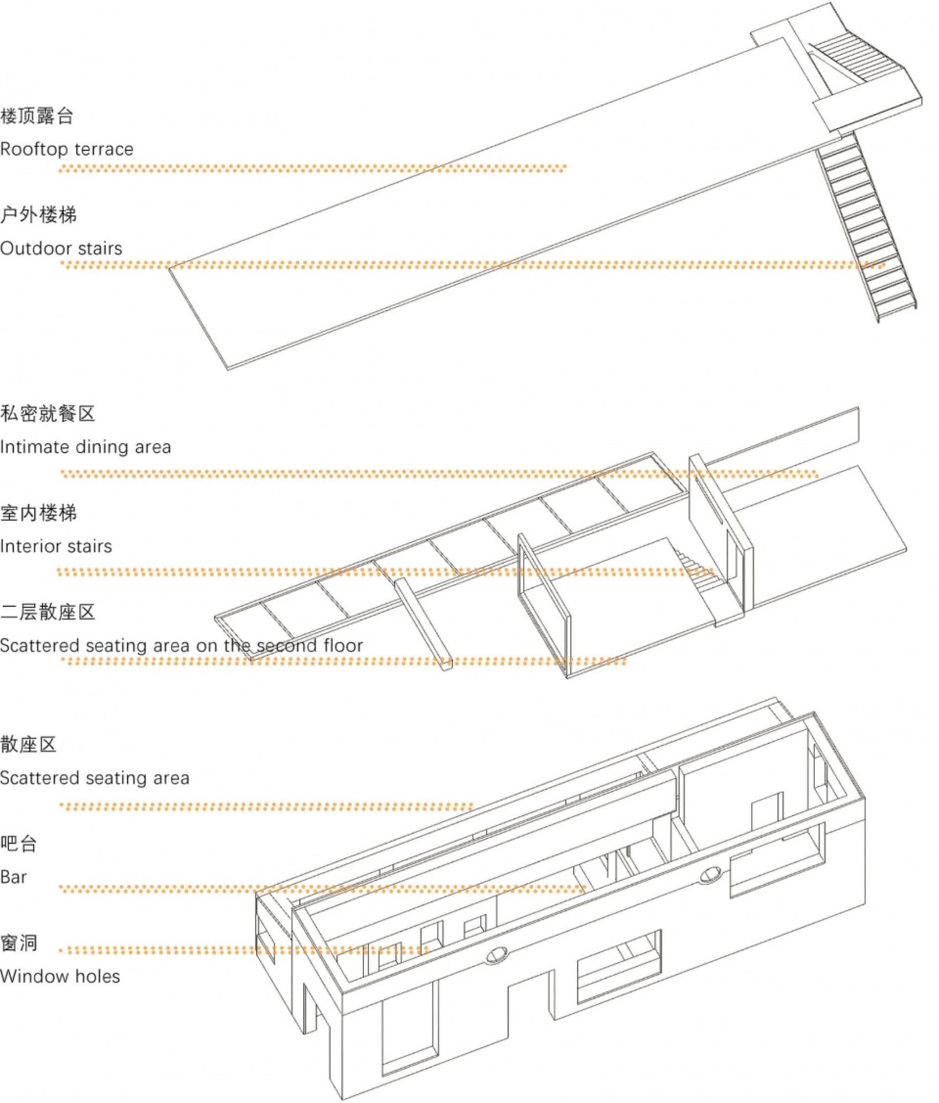 現代住宅的2D平面圖，標示房間、樓梯與窗戶，包含英文與中文文字