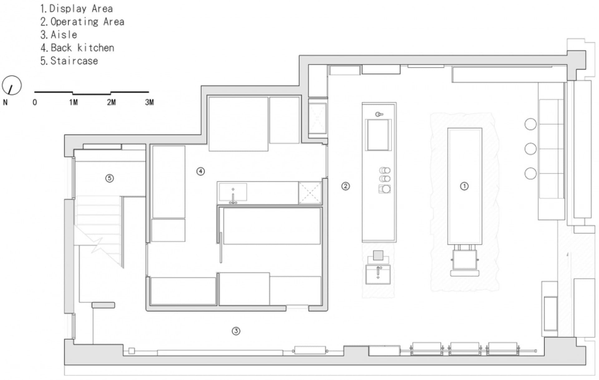 2D floor plan of a modern house with labeled rooms and spaces, featuring a minimalist design with white colors and well-planned layout