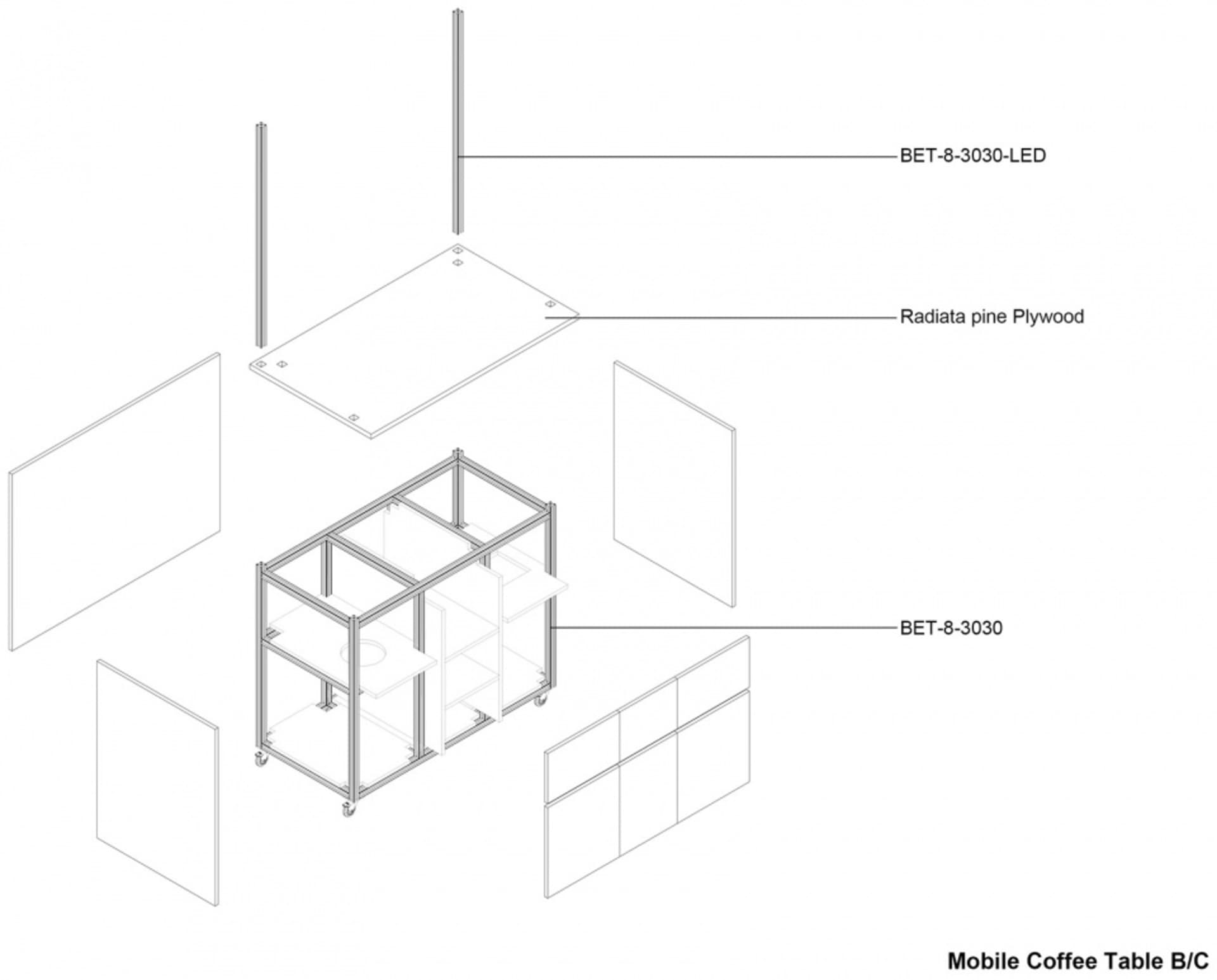 A 2D architectural drawing of a house with labelled walls, windows, doors, and beams, showcasing a well-lit and organized space