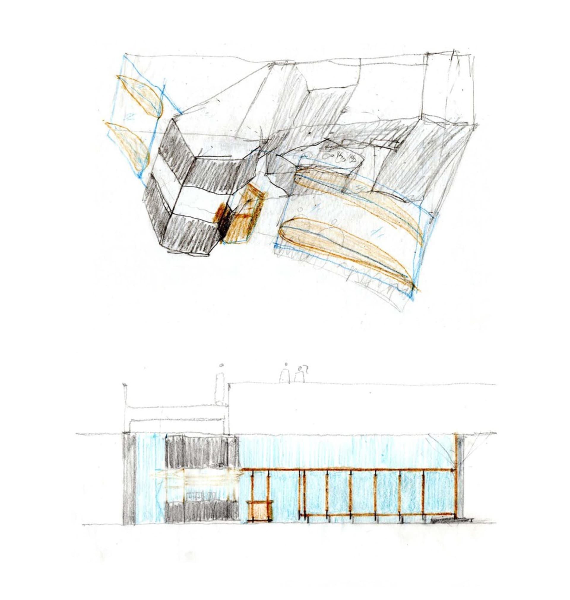 現代多層住宅的 2D 平面圖，包含窗戶與地下室
