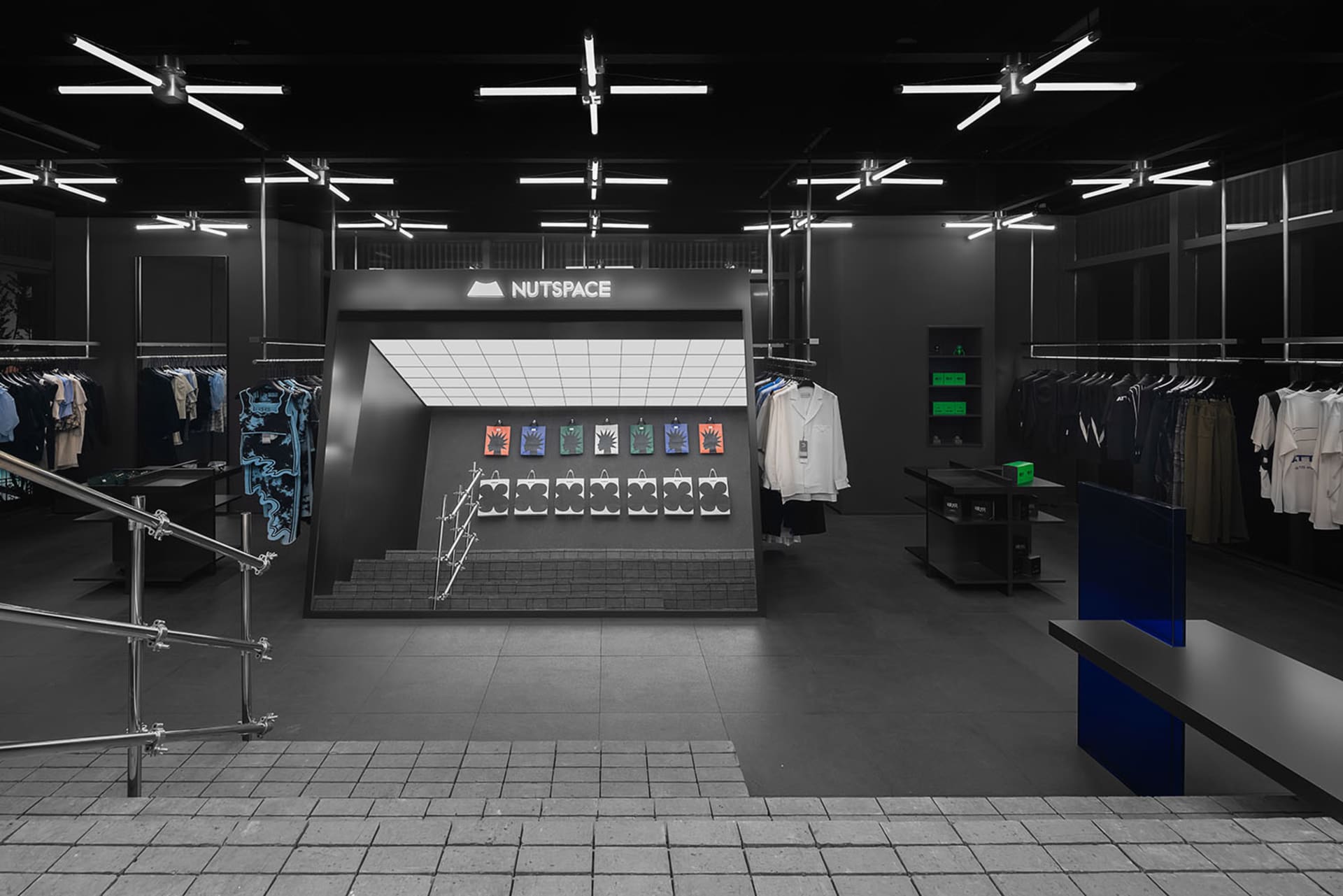Well-lit retail space with mannequins and merchandise on display