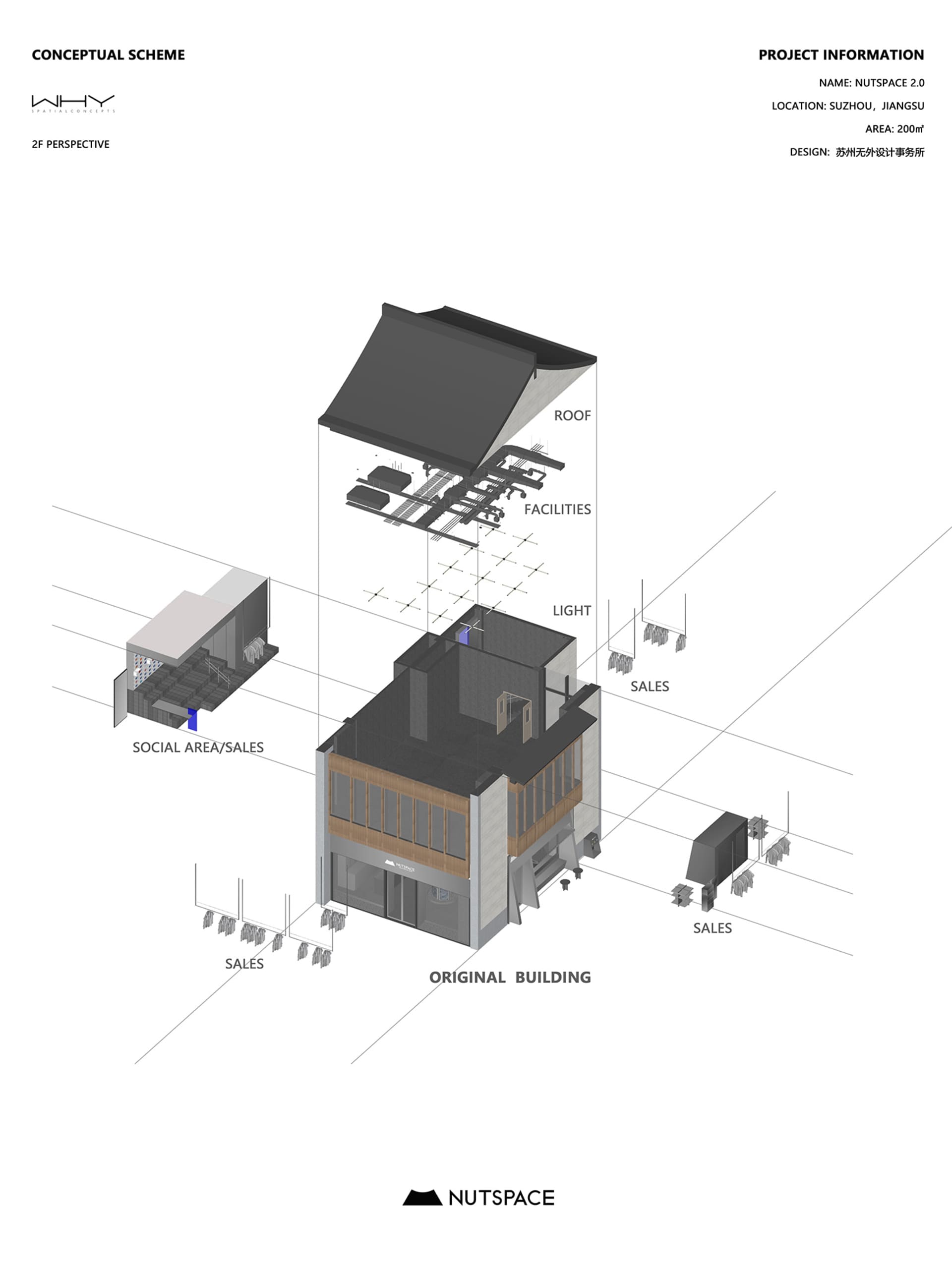 現代建築的3D建築渲染圖，具備黑色屋頂、白色牆面、多扇窗戶、兩道門戶與自然光線