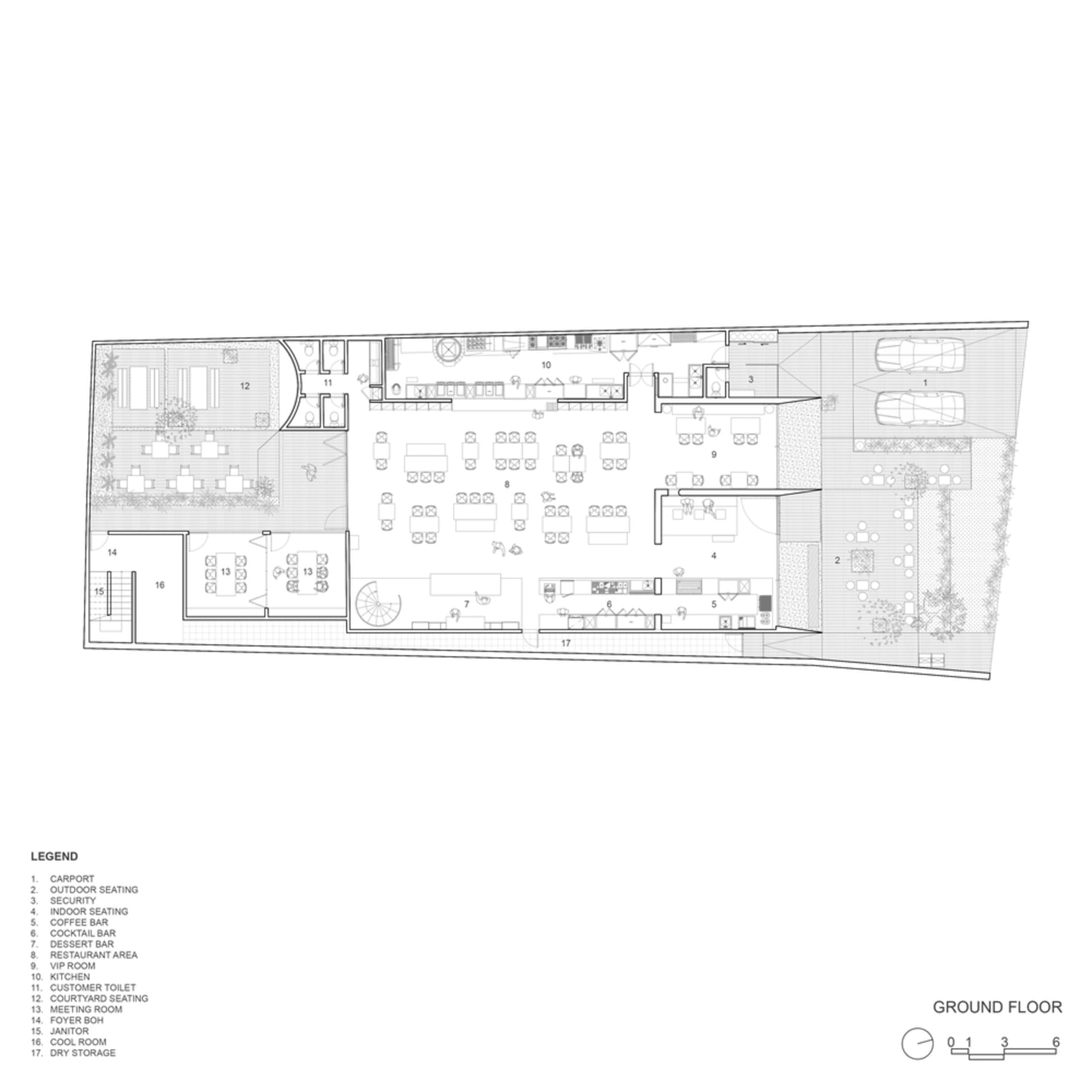 A modern interior space with multiple seating areas, chairs, and a spacious atmosphere
