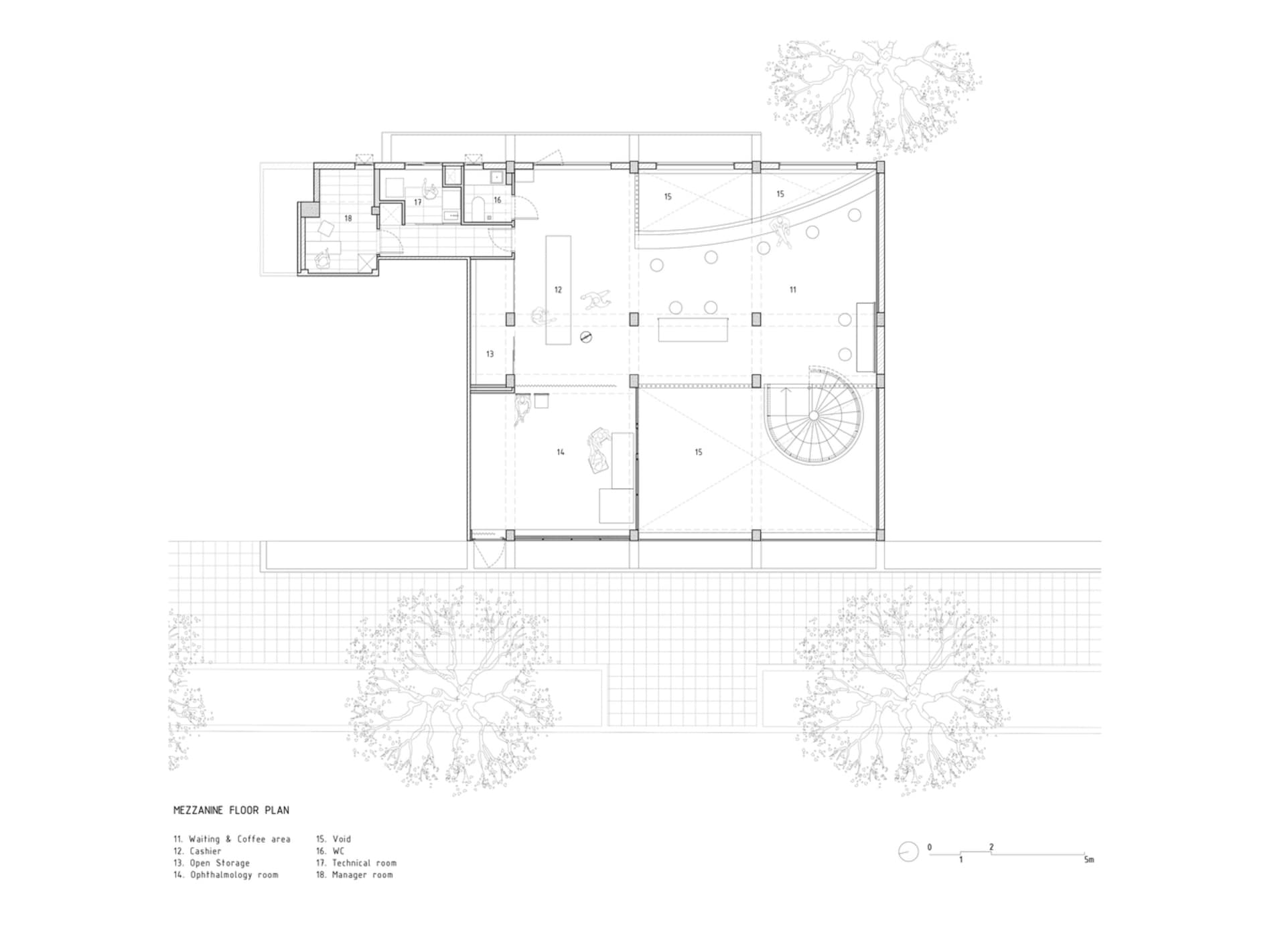 White house floor plan with modern design, clean lines, and minimalistic elements, showcasing various rooms and their dimensions