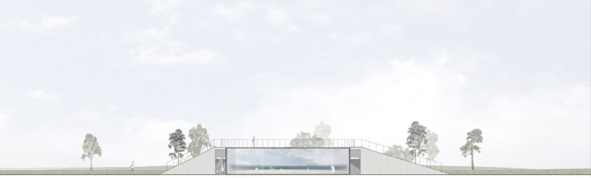 繁忙都市景象，大型玻璃牆建築外有人行走互動