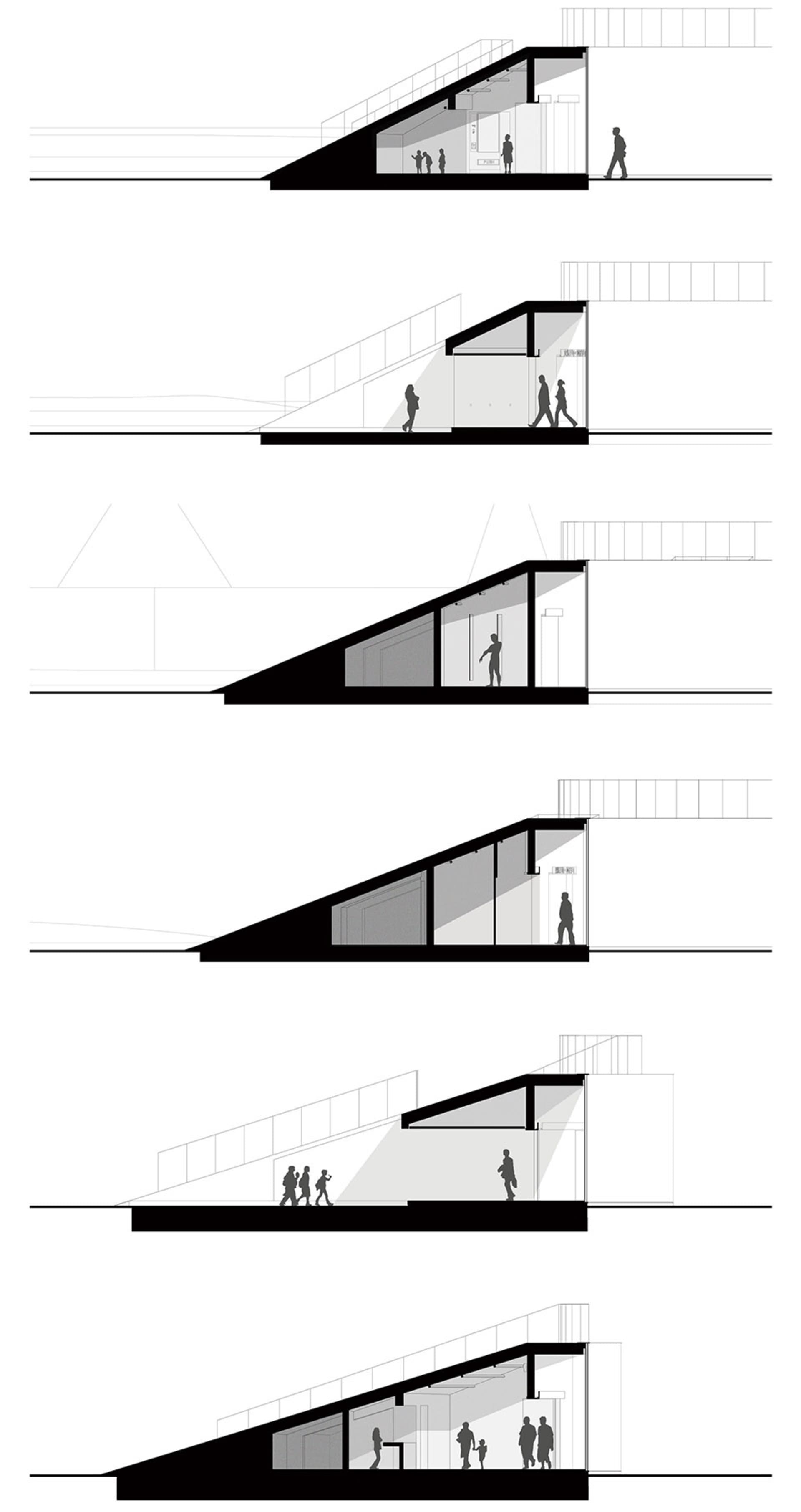 Black and white floor plan with linework, labels, and measurements, alongside detailed exterior and interior views of the building