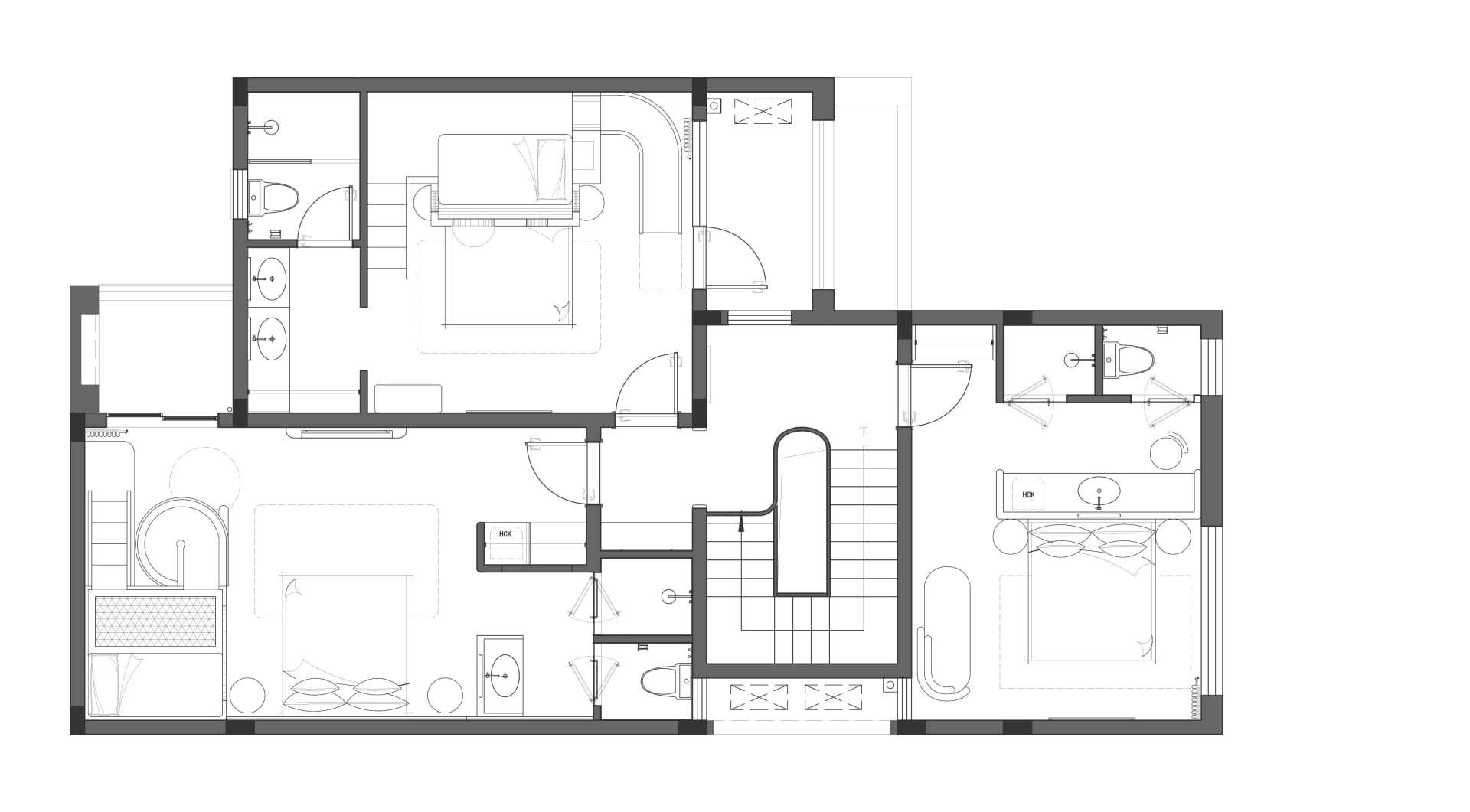 Black and white floor plan of a house with a living room, kitchen, and dining room, featuring linework, labels, and measurements