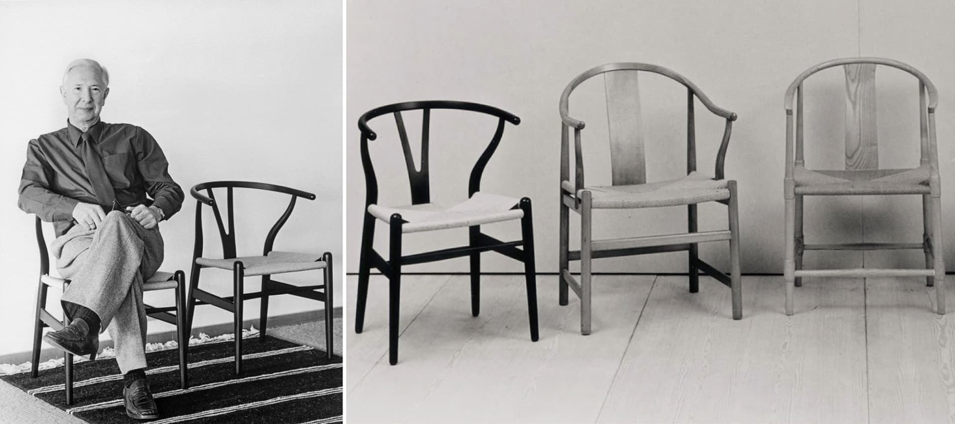 A dimly lit living room with two wooden chairs placed in the center, on a wooden floor, with a white wall in the background
