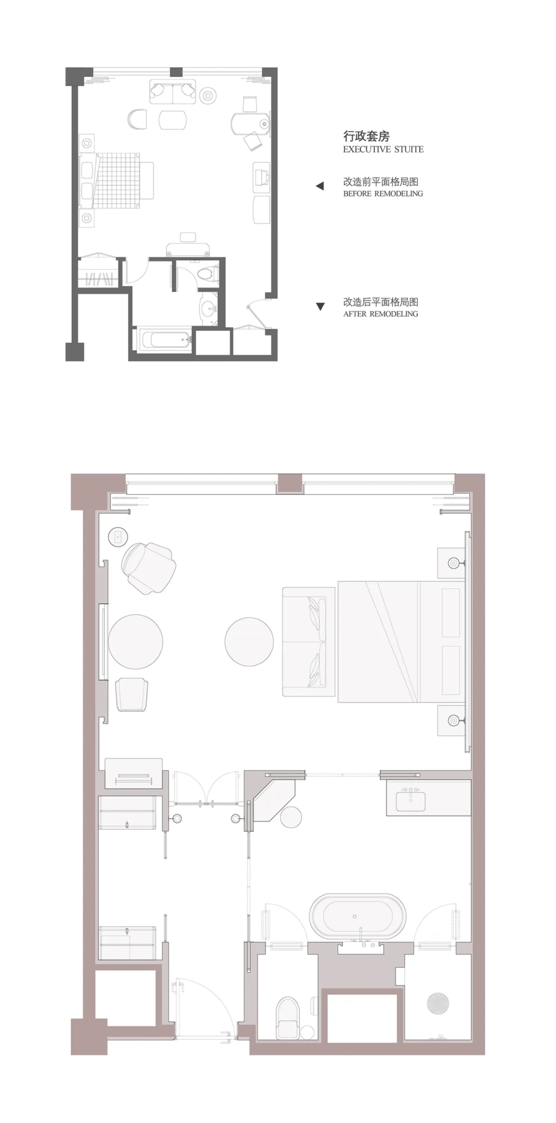 2D floor plan of a modern living space with a white color scheme, featuring a bed, chair, and dining table, with a couch in the background
