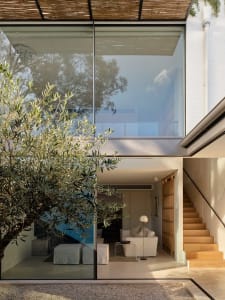 Living room with large glass windows
