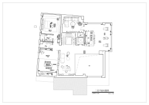 Floor plan of a modern apartment showcasing living areas and bedrooms.