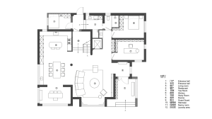 Black paper and metal wire architectural floor plan of a residential house