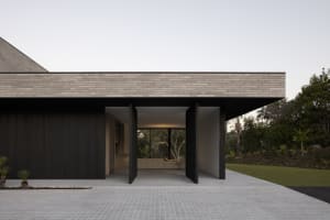 Modern house exterior with a concrete facade