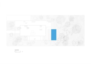A detailed architectural blueprint of a building's massing.