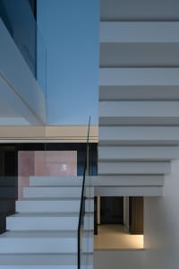 Modern interior architecture with contemporary lighting design.