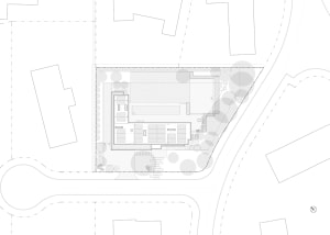 Floor plan of a modern office room