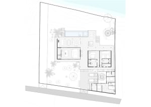 Modern residential architectural floor plan.