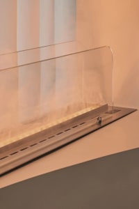 Modern fireplace glass front for indoor heating