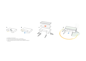 Sequence of architectural drawings illustrating a construction process.